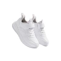 ANTA安踏儿童运动鞋男小童跑步鞋2024秋冬季革面舒适软弹元气跑鞋 安踏白-5 33码