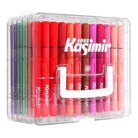卡西米尔 Kasimir 直液式丙烯马克笔软头小可叠色不透色儿童可水洗无毒水彩笔60色涂色笔美术颜料笔画笔