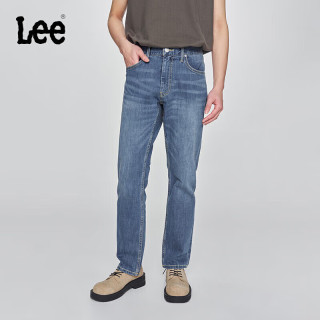 Lee 726舒适直筒丹宁复古水洗蓝色男牛仔裤休闲潮流