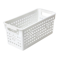 清野の木收纳筐杂物收纳篮家用零食玩具塑料盒子置物筐宿舍厨房桌面收纳盒 窄型中号 透明单只装