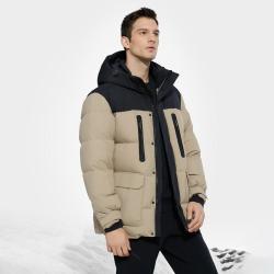 FILA 斐乐 男装运动中长款羽绒服 连帽基础保暖外套