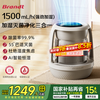 白朗 Brandt 无雾加湿器 加湿器卧室空气净化加湿器一体机大容量除菌蒸发式母婴儿
