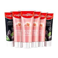 Colgate高露洁喜马盐+竹炭牙膏6支家庭装660g去渍亮白去黄清新清新口气