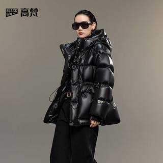 高梵黑金鹅绒服女王5.0五格2025女士泡芙加厚冬季羽绒服 黑色 XL