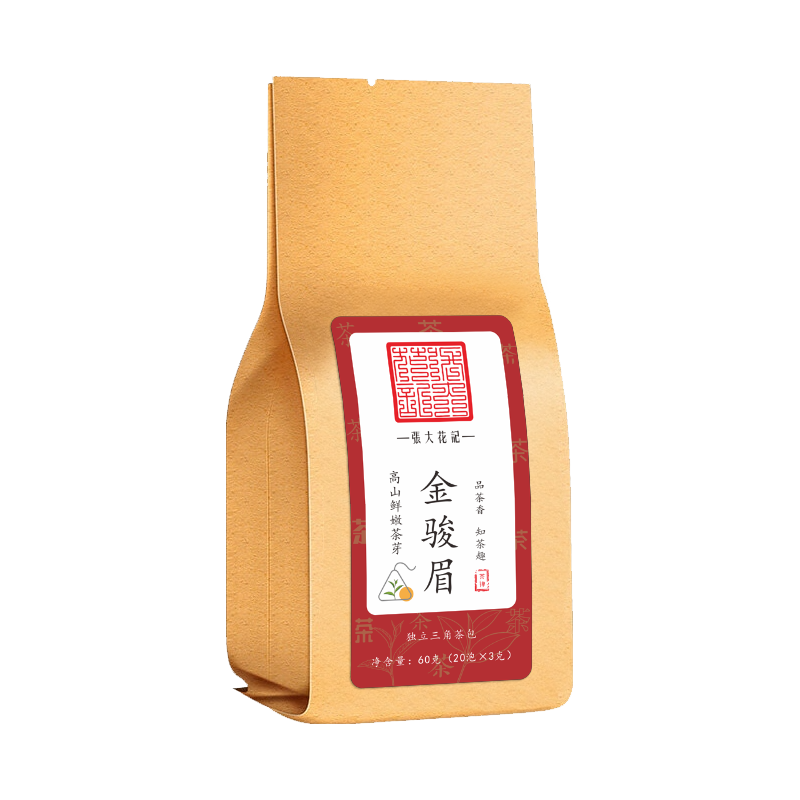 張大花記 金骏眉 红茶 三角茶包 小包装 浓香型 福建红茶 20小泡 金骏眉-三角茶包-1袋