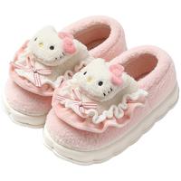 HelloKitty猫棉拖鞋女士冬季包跟2023可爱毛毛加绒月子棉鞋女