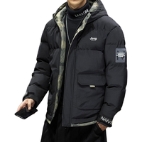 JEEP SPIRIT棉服男棉衣秋冬外套加厚保暖面包服连帽运动棉袄 黑色 2XL 2XL-(140斤-165斤)