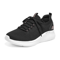斯凯奇（Skechers）女子一脚蹬休闲鞋高回弹透气运动鞋2023年春季新款149994 黑色/粉红色/BKPK 36