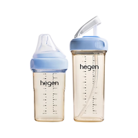 HEGEN奶瓶新生儿宽口多功能易清洗耐摔PPSU奶瓶大宝宝奶瓶 240ml奶瓶蓝色+330ml吸管杯蓝色