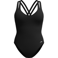 速比涛（Speedo）泳衣女经典系列双肩带全身塑形温泉显瘦防晒抗氯连体泳衣 黑色 XL XL (高164-170cm,重64-69kg) 黑色 ()