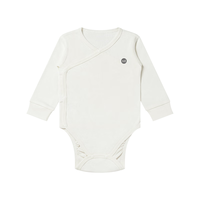 nest designs新生儿包屁衣婴儿用品连体衣有机棉爬服长袖和尚衣 米白色-包屁衣 （单件装） 80cm （肩扣套头款）