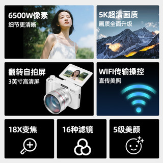 非一 FETANA数码相机CCD高清美颜可VLOG自拍复古入门级微单旅游照相机女