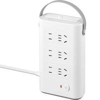 阿乐乐可立式三层USB/Type-c插座/插线板/插排/排插/接线板/拖线板 带过载保护+总控+夜灯+手提带 12位3USB总控1.8米+夜灯+提手