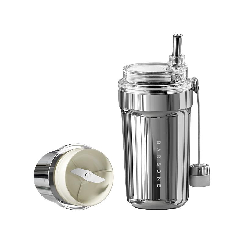 朋森咖啡杯便携随行杯316不锈钢保温保冷高颜值水杯吸管杯子榨汁