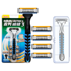 吉列 威锋3 手动剃须刀 4刀头1刀架+收纳盒