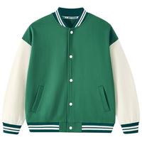 Disney baby迪士尼儿童外套男女童棒球服中小童装秋季百搭休闲上衣 墨绿 120