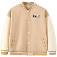 Disney baby迪士尼儿童外套男女童棒球服中小童装秋季百搭休闲上衣 卡其 90