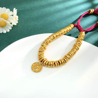 老庙黄金手链女足金盘缠手串 黄财神盘缠手串约8.07g