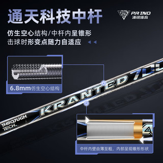 浦锐狂徒700赵俊鹏新昌林丹杯冠军同款羽毛球拍全碳素纤维专业级 银色4U 30磅