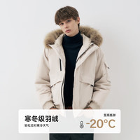TEENIE WEENIE 款 男士羽绒服 大毛领 浅卡其色-B款 L (175)