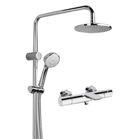 TOTO恒温淋浴花洒套装TBV01402BAVD挂墙家用淋浴柱升降顶喷(05-K) 恒温龙头+手持花洒+圆形大顶喷