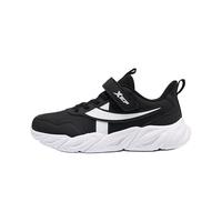 XTEP特步儿童跑鞋冬季男童中大童舒适革面轻质柔软防滑减震魔术贴运动鞋 黑/特步白 40