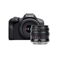  Canon/佳能 4k高清 微单相机+手动对焦大光圈镜头+高容电池+金环UV镜+铝合金三脚架  单头套机 F1.8 55mm