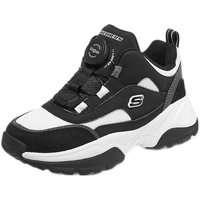 SKECHERS 斯凯奇 男大童鞋儿童速扣旋钮运动鞋棉鞋保暖儿童短靴 402247L BKW黑色/白色 35
