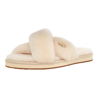 UGG春季女士休闲潮流交叉纯色居家户外舒适时尚平底毛拖鞋1138116 NAT | 自然白色 36