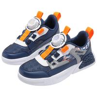 儿童运动鞋男童低帮板鞋夏季款透气网面鞋子旋钮扣男中大童休闲鞋