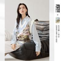 【莫奈联名】2024冬装复古提花V领针织叠穿马甲女式背心