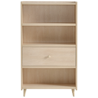 全友家居 书柜北欧原木风客厅矮脚储物柜开放格书房置物柜126369 【水曲柳木纹】1.285米高书柜