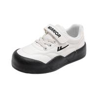 回力童鞋时尚女童小白鞋2024秋季男童轻便板鞋百搭儿童运动鞋 米黑 29码 内长约19cm