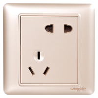 Schneider Electric 施耐德电气 Brillyn睿意系列 A3E426_10UA_WG 86型插座 斜五孔 金色