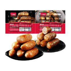 大希地 火山石烤肠原味黑椒黑猪肉台式热狗香肠火腿肠 500g*2袋
