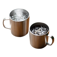 MUJI 不锈钢双层马克杯 银色380ml