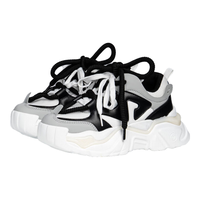 森马Semir春夏运动鞋女生厚底增高板鞋显瘦老爹鞋女士休闲鞋 白黑 36