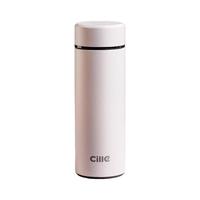 cille 希乐 保温杯男女士商务水杯带茶隔泡茶户外车载杯便携随行杯子 白色400ml