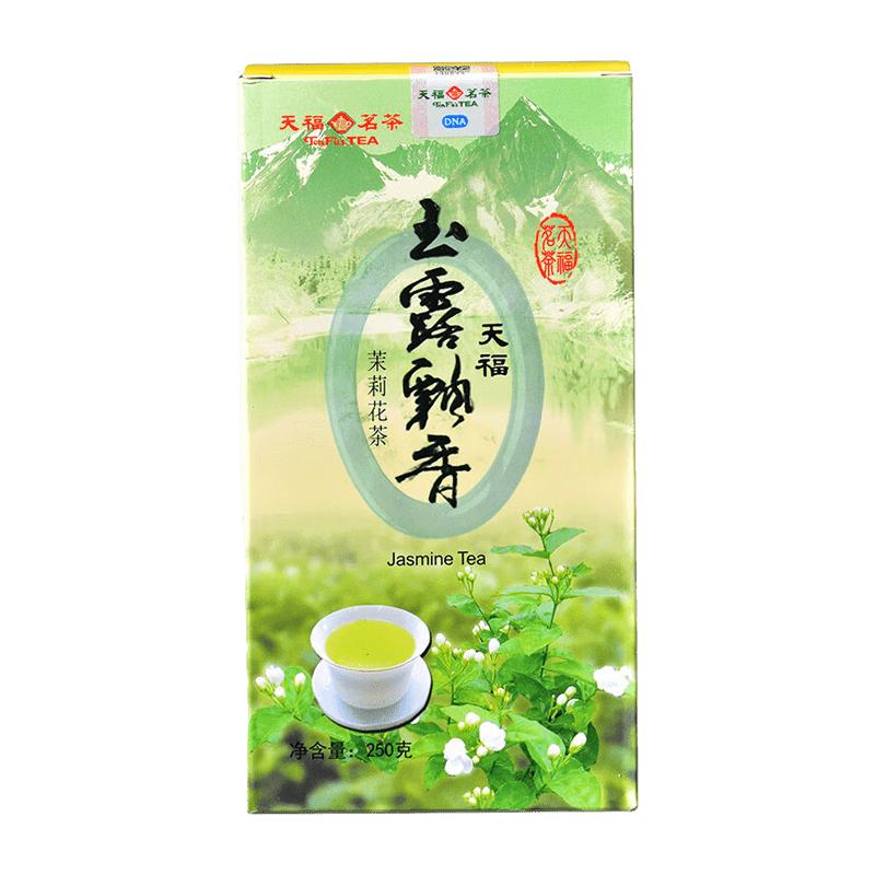 天福 茉莉花茶 玉露飘香 四川花草茶 绿茶春茶窨制鲜灵甘润盒装下午茶