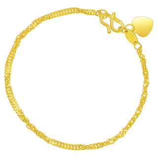 Chow Sang Sang 周生生 09240B 水波纹足金手链 17cm 3.5g