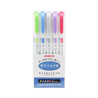 ZEBRA 斑马牌 淡雅系列 WKT7-5C-NC 双头荧光笔 5色