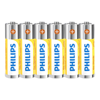 PHILIPS 飞利浦 R6 5号碳性电池 1.5V 6粒装