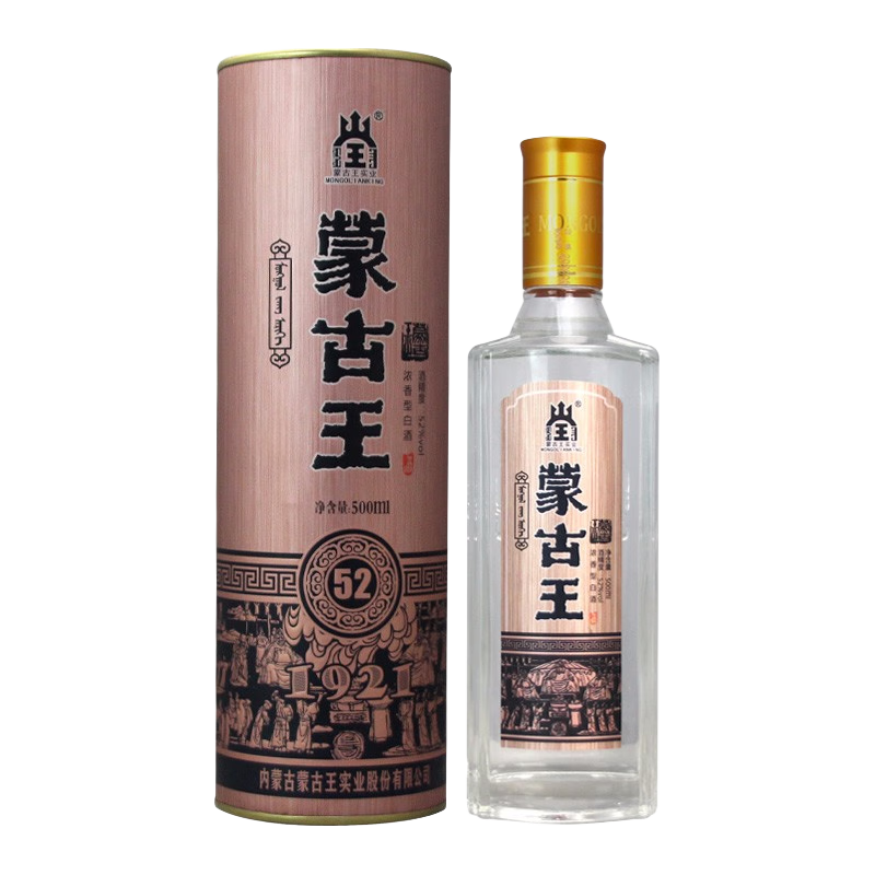 MONGOL I ANK ING 蒙古王金帐52%vol 浓香型白酒500ml*4瓶整箱装【报价