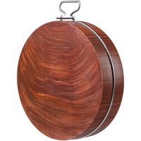 泰南老铁木砧板实木菜板抗菌防霉家用切菜板厨房刀粘板圆形加厚菜墩 【超厚6CM】铁木墩42*6 钢圈加固