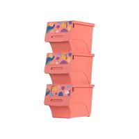 CHAHUA 茶花 生物系列 斜口前开卡通收纳箱 24L*3个装