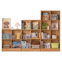 源氏木语儿童家具儿童书柜全实木落地柜子自由组合书架青少年简约绘本架玩具收纳柜 1.48米儿童书柜(4*2格)带底框