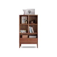  YESWOOD/源氏木语 简约现代 实木书柜  【胡桃色】阶梯式书柜（低） 长700mm;宽320mm;高1230mm