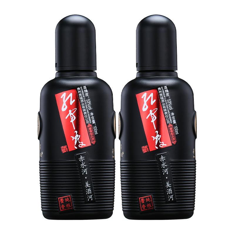 红军渡 赤水河 美酒河 53%vol 酱香型白酒 100ml*2瓶 双支装