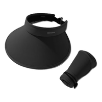 FOURDATRY防晒遮阳帽子女2024夏季大帽檐遮脸空顶帽太阳帽冰丝 黑色 14cm--档 加宽加大可调节+防风绳 14cm-黑色-档