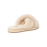 UGG2022秋季新款女士休闲潮流交叉毛绒纯色居家平底拖鞋